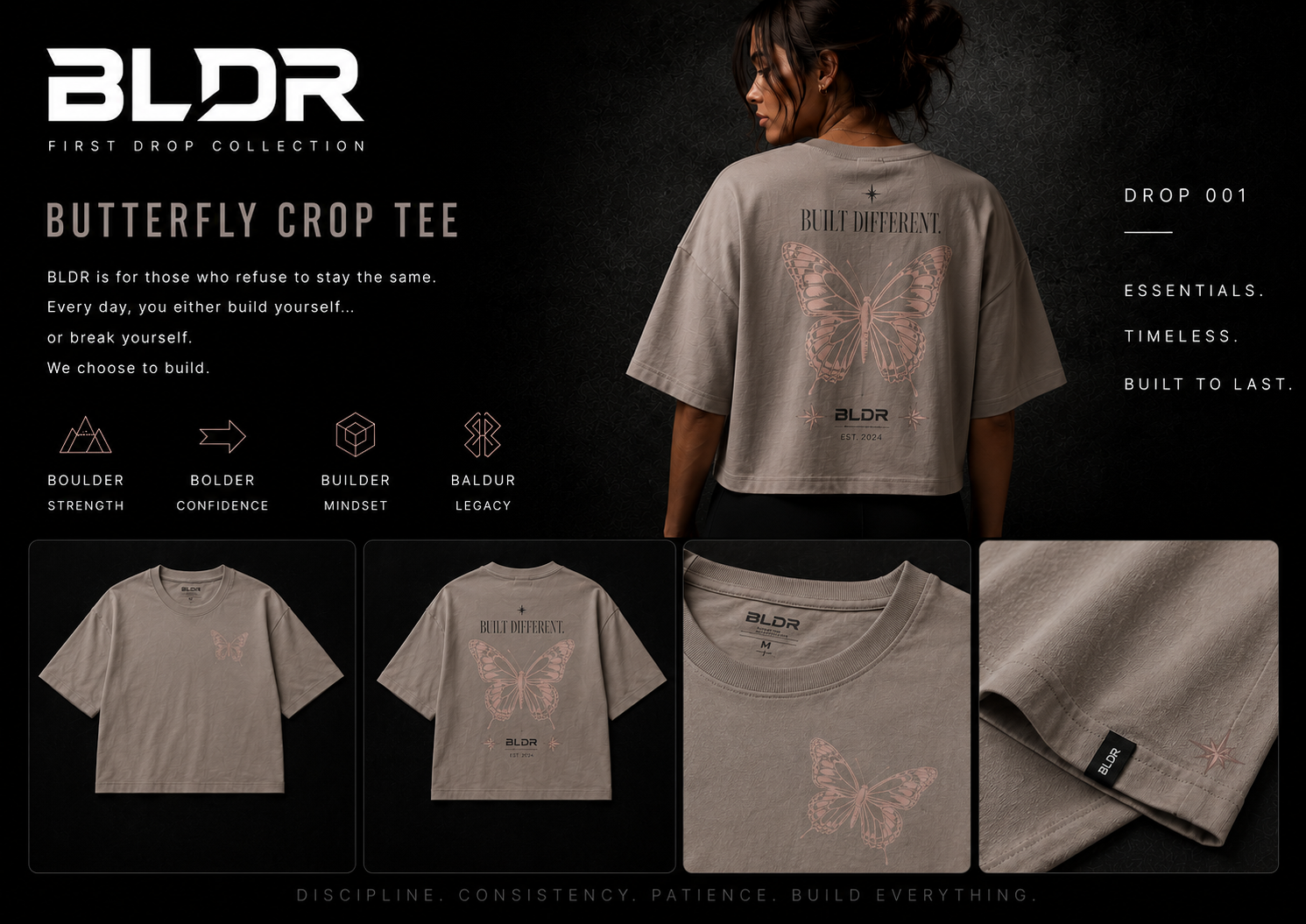 BLDR Introduces the Butterfly Crop Tee: A Statement of Quiet Transformation
