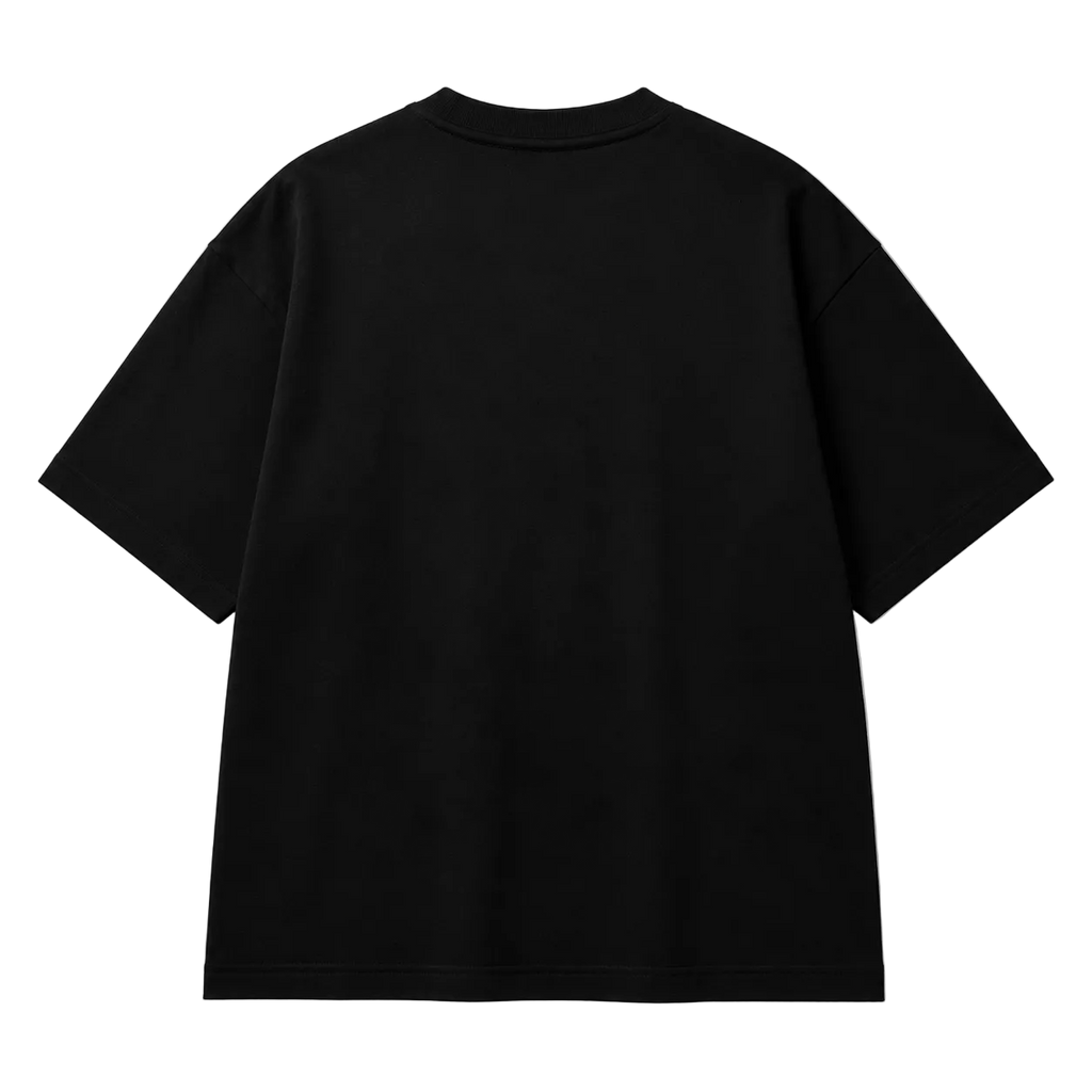 Black t-shirt on a white background