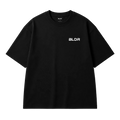 Black t-shirt with 'BLDR' logo on a white background