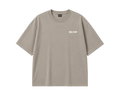 Beige t-shirt with 'BLDR' logo on a white background